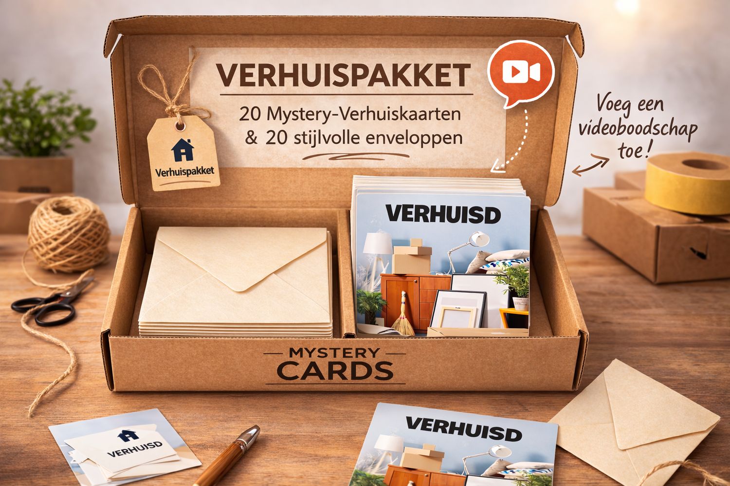 20x Mystery Card 'Verhuisd' 20x Mystery Card 'Verhuisd'