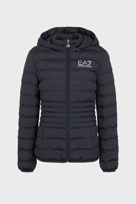 Chaqueta acolchada de Emporio Armani EA7,negro,mujer con capucha extraíble