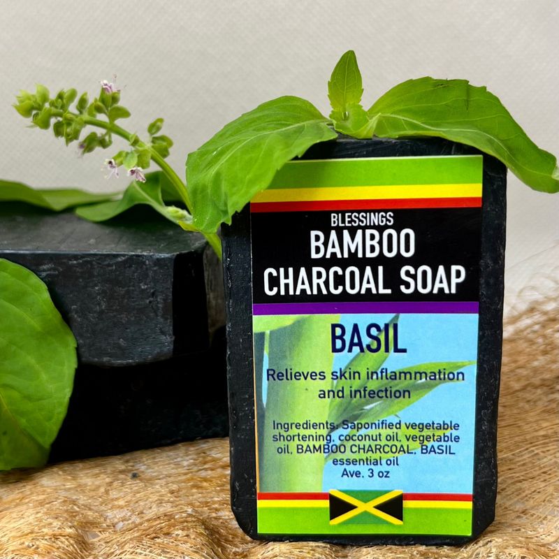 BAMBOO CHARCOAL BASIL SOAP (3oz)