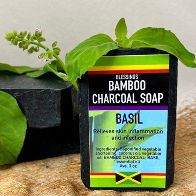 BAMBOO CHARCOAL BASIL SOAP (3oz)