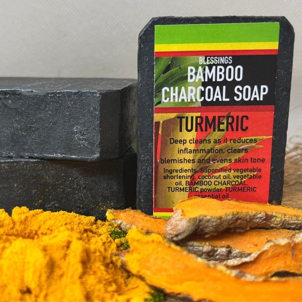 BAMBOO CHARCOAL TUMERIC SOAP (3oz)