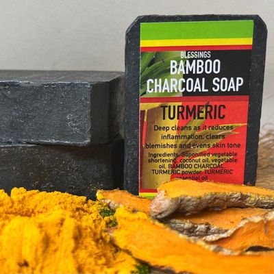 BAMBOO CHARCOAL TUMERIC SOAP (3oz)