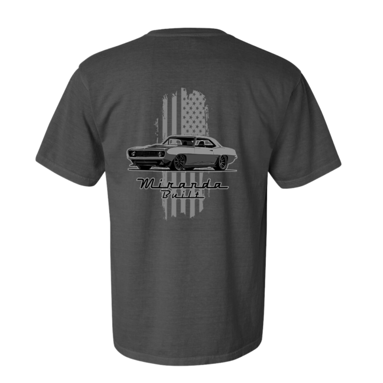 MEDIUM - Grey Shirt w/ Flag