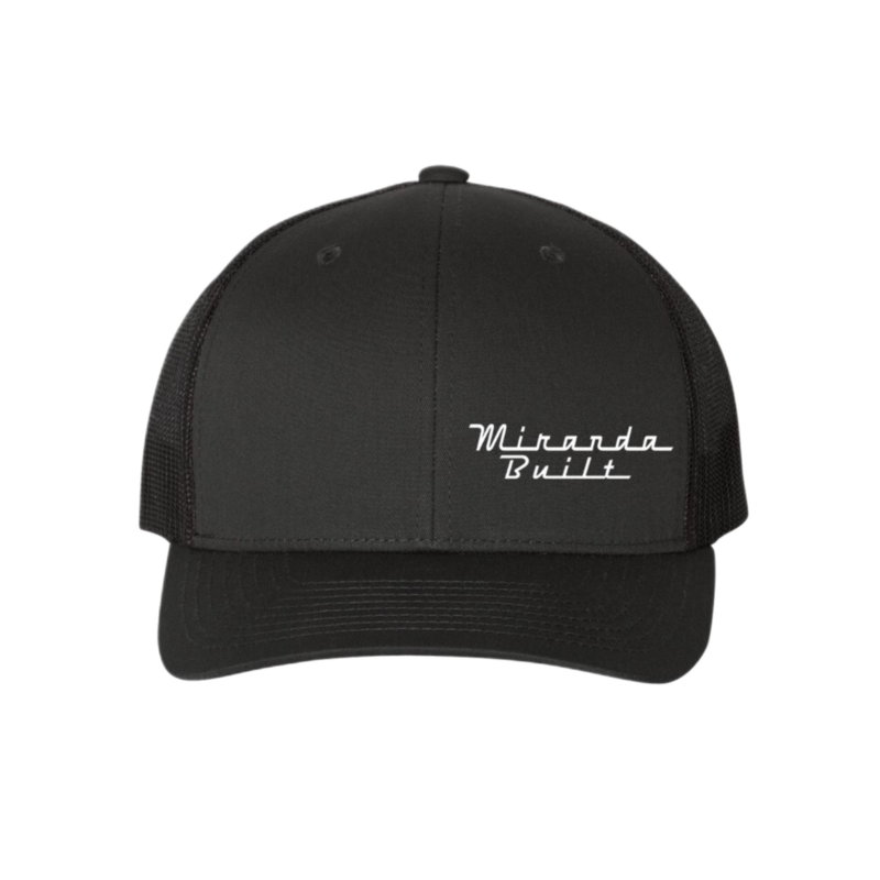 Black Round Bill Hat w/ Small Logo