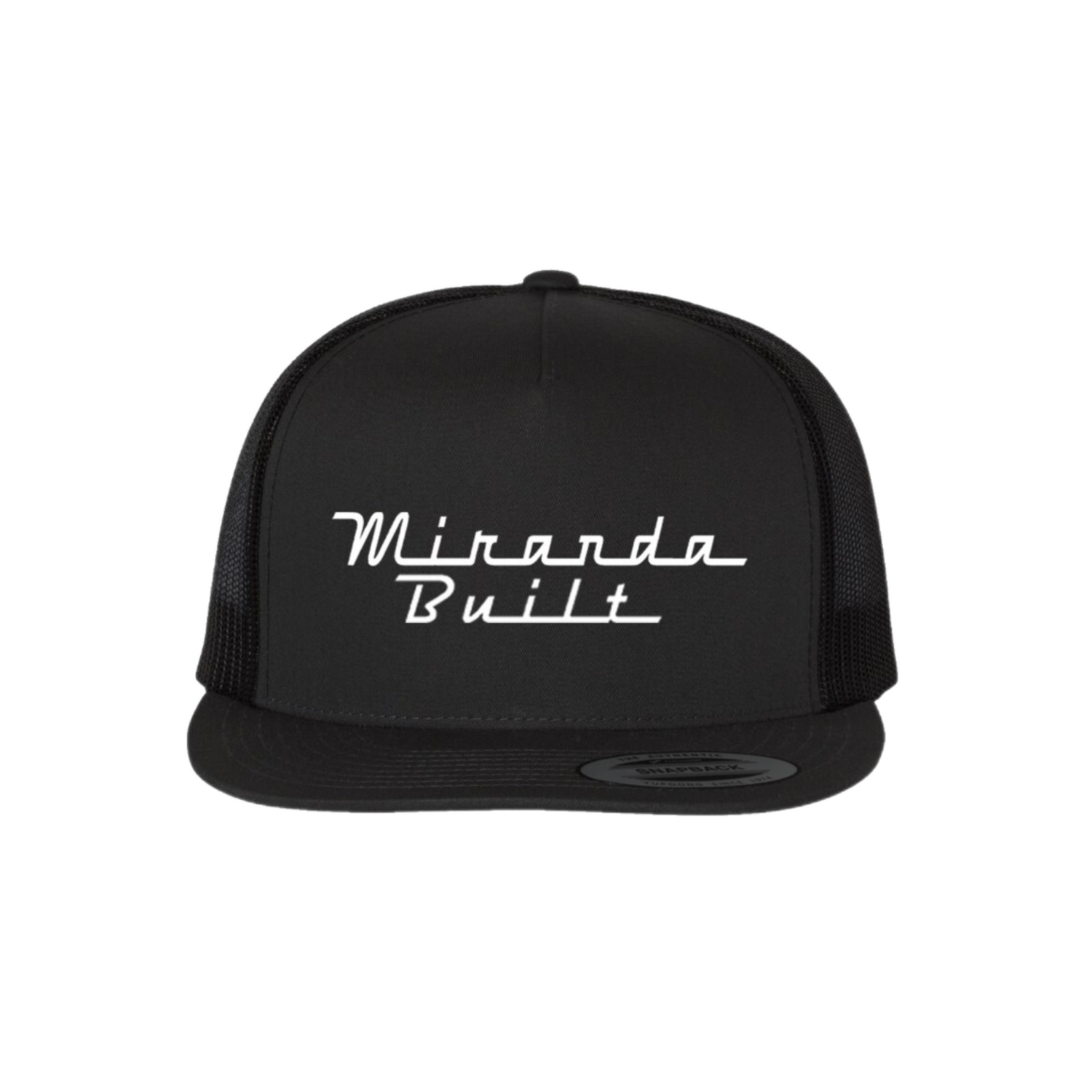 Black Flat Bill Hat w/ Center Logo