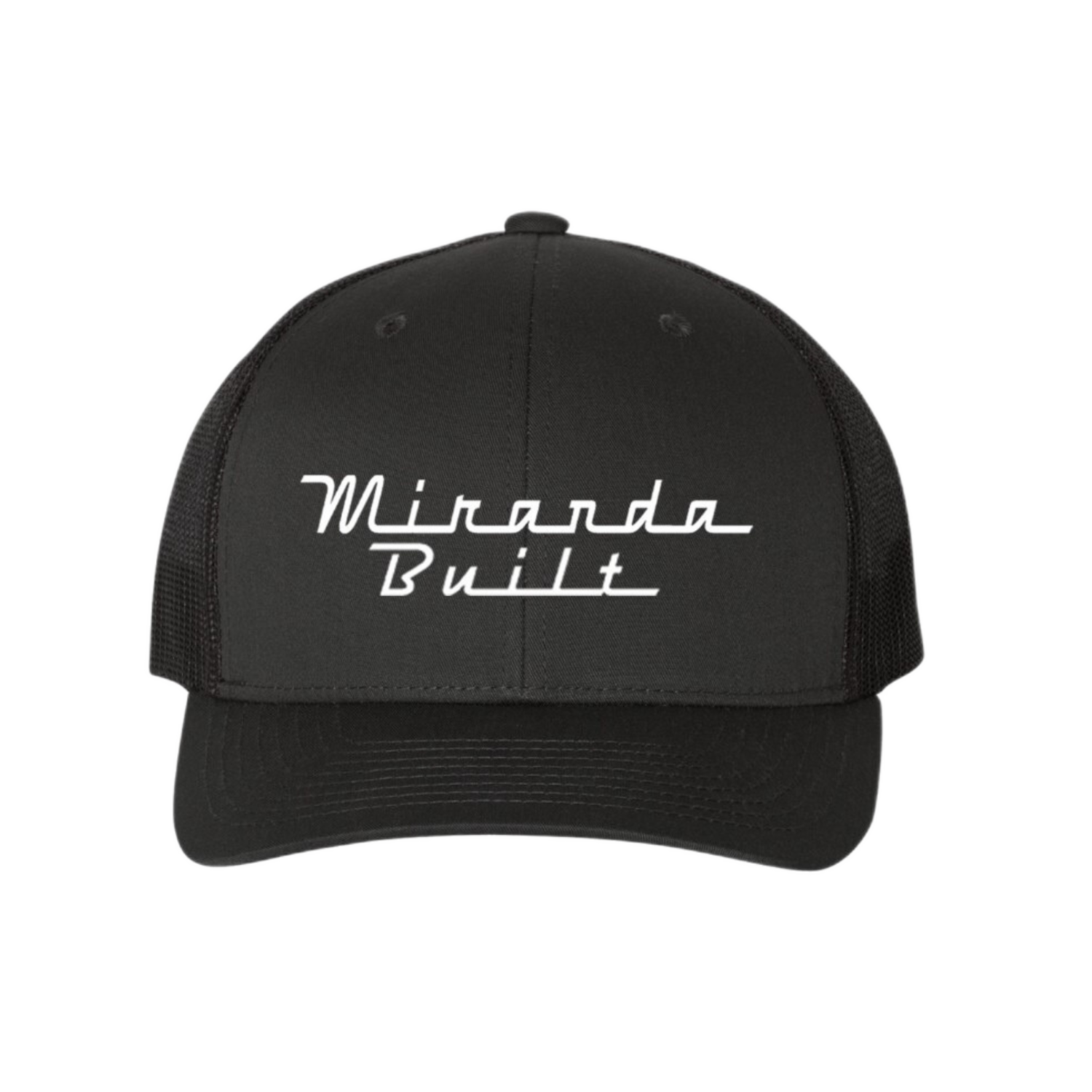 Black Round Bill Hat w/ Center Logo