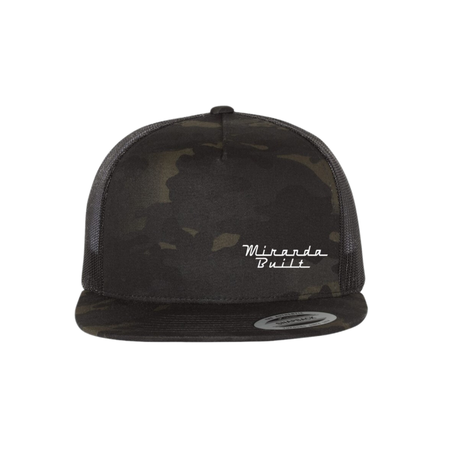 Black Camo Flat Bill Hat w/ Small Logo