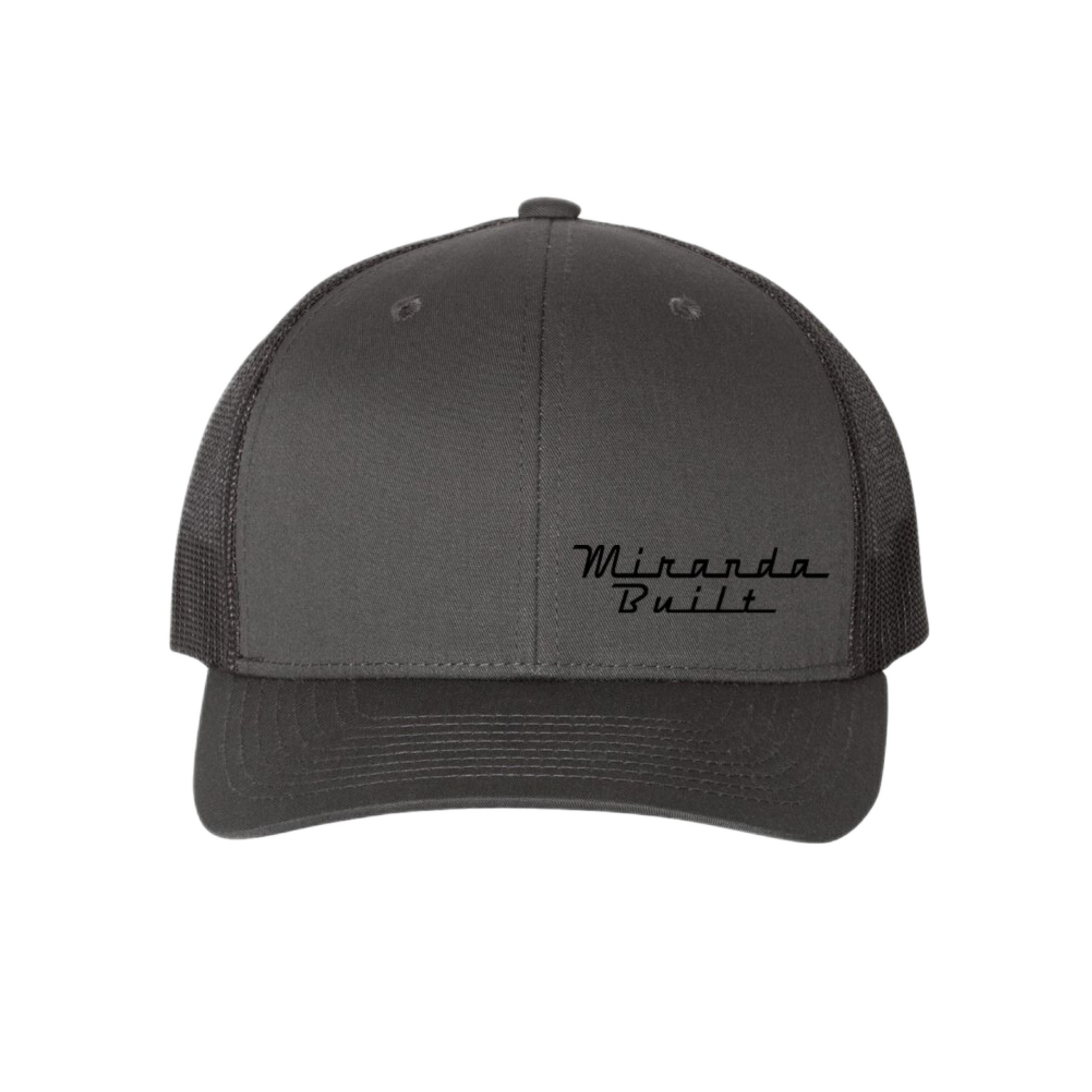 Black Round Bill Hat w/ Small Logo