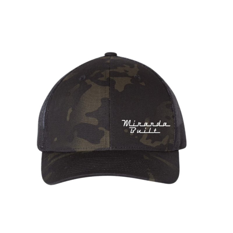 Black Camo Round Bill Hat w/ Small Logo