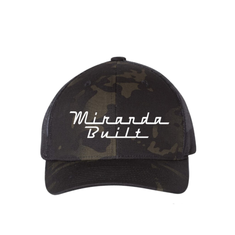 Black Camo Round Bill Hat w/ Center Logo