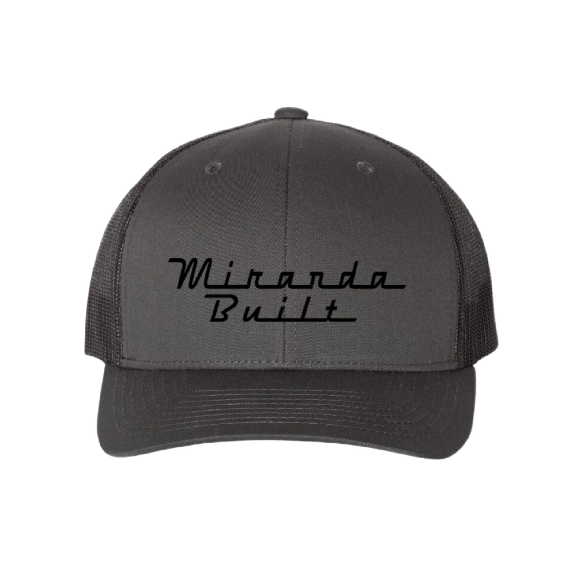 Black Round Bill Hat w/ Center Logo