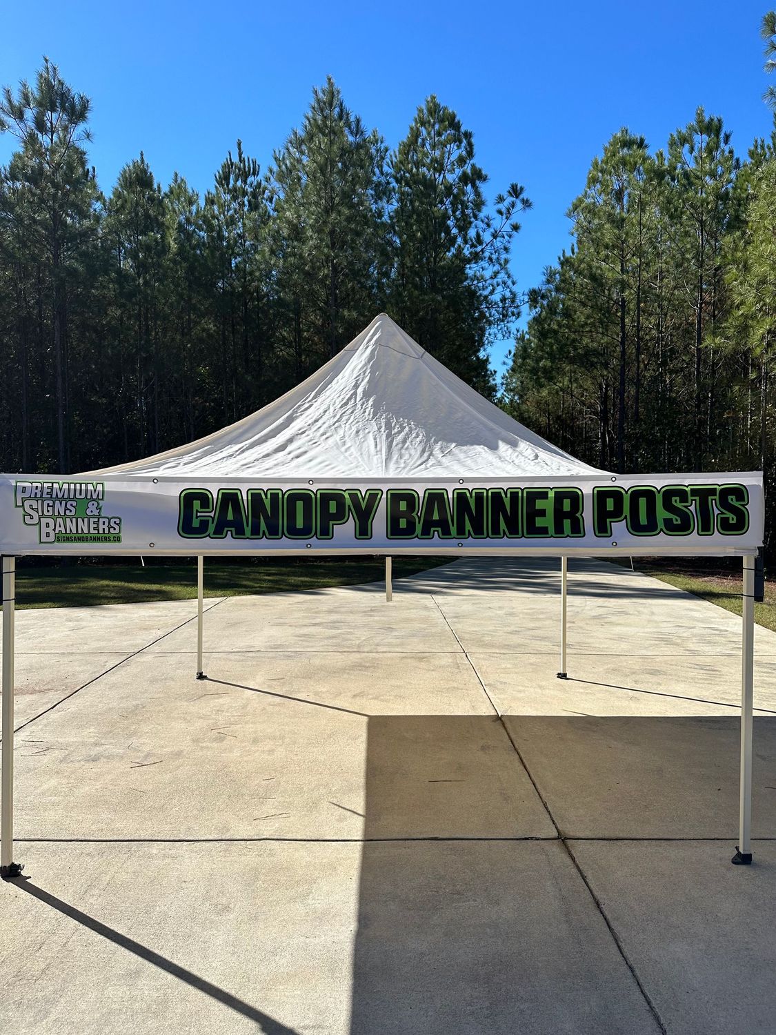 Canopy Banner Posts + Banner
