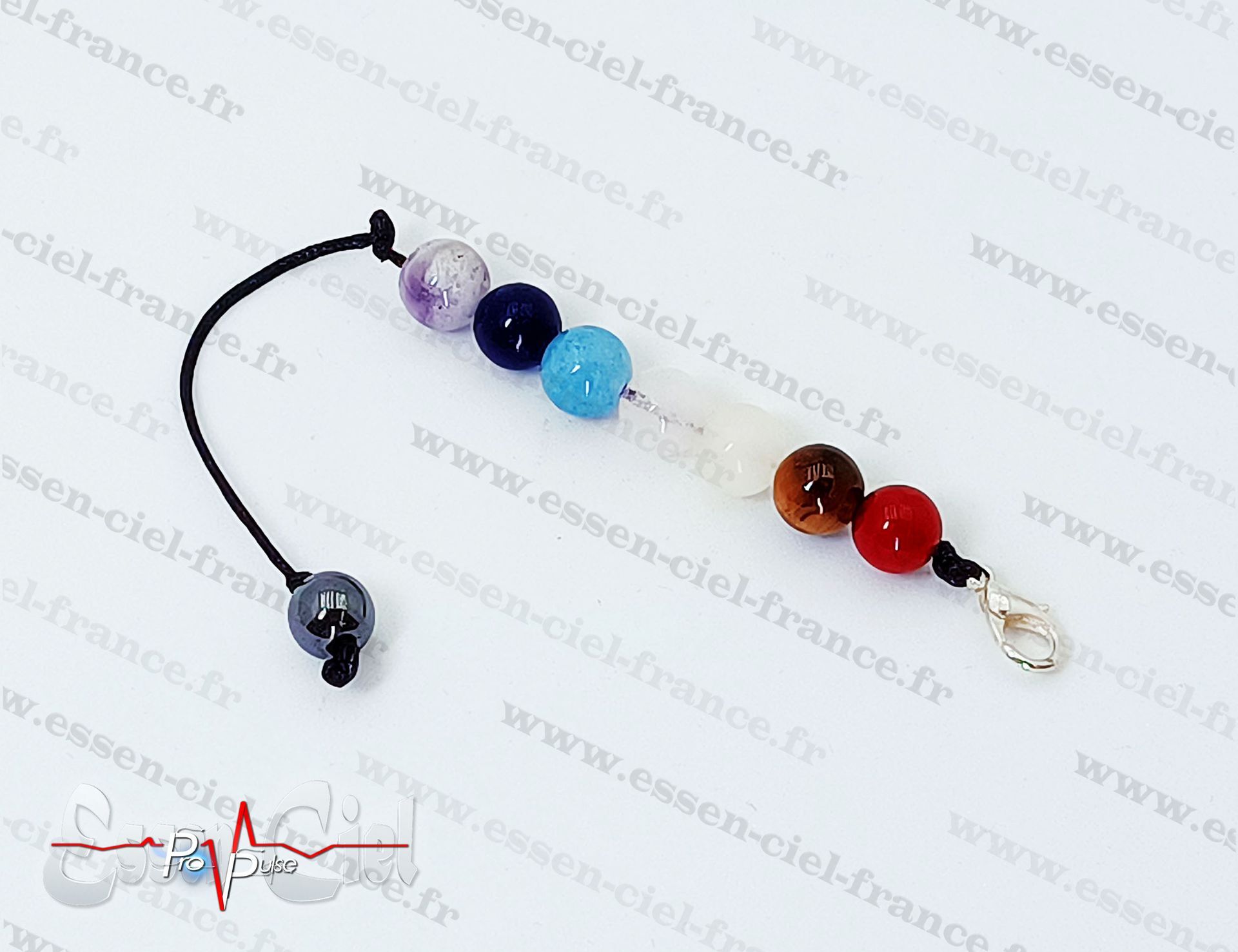 Pendule Thôt - Quartz blanc et 8 Chakras