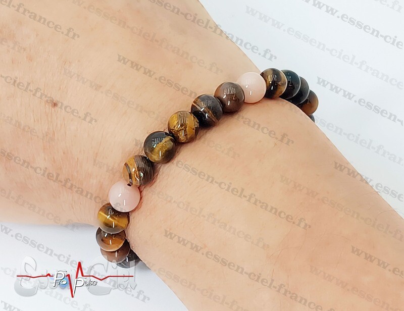 BRACELET ŒIL DE TIGRE / PIERRE DE SOLEIL- "Pensées positives, protection"