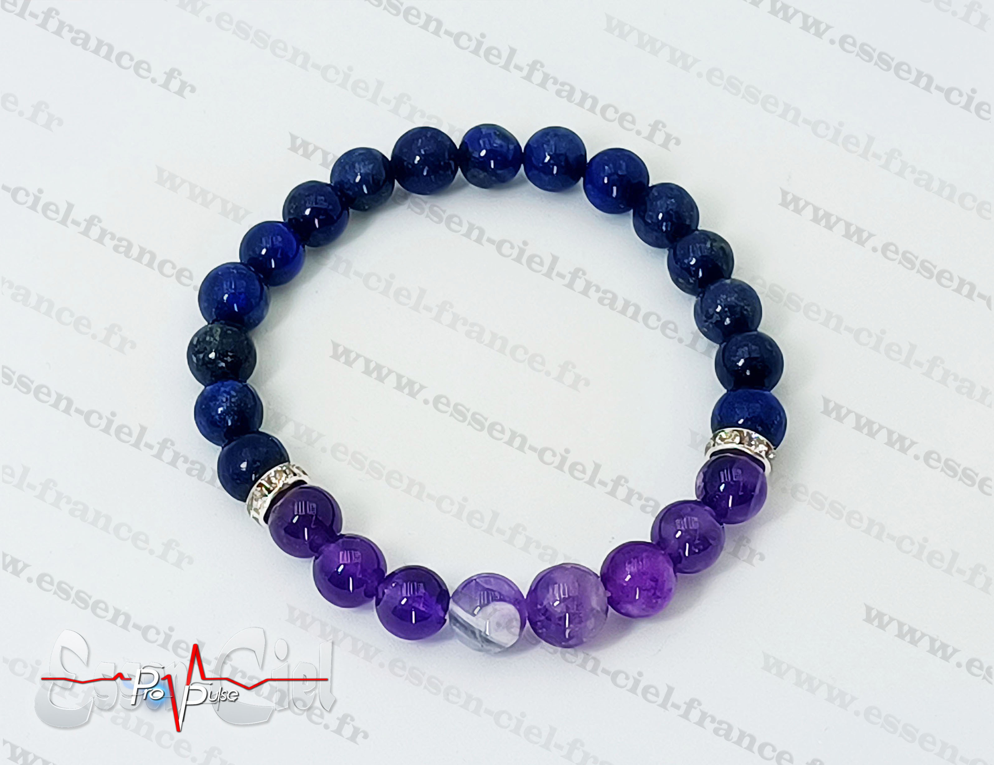 BRACELET LAPIS LAZULI + AMETHYSTE