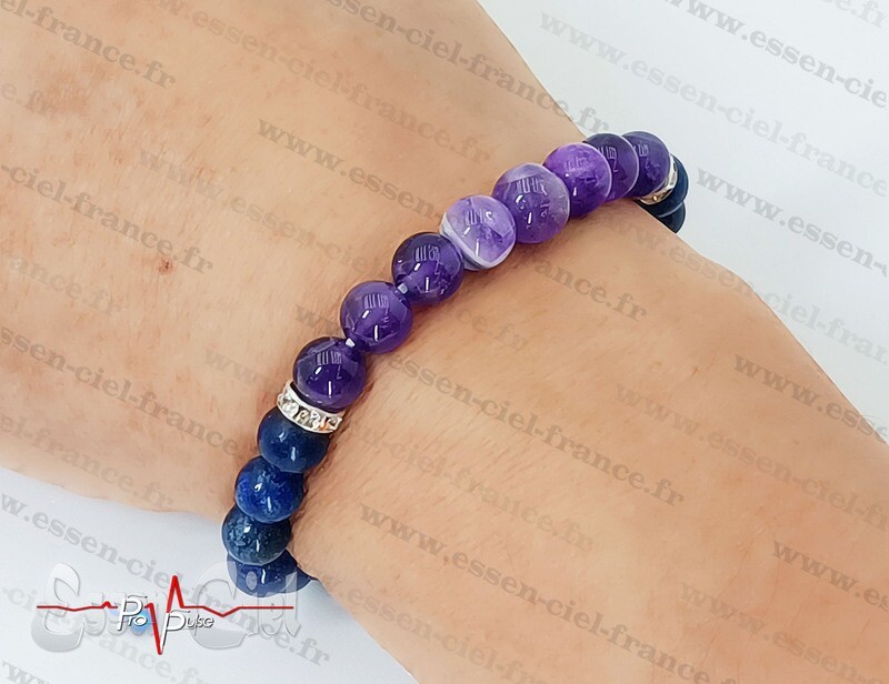 BRACELET LAPIS LAZULI + AMETHYSTE "Apaisement, protection"