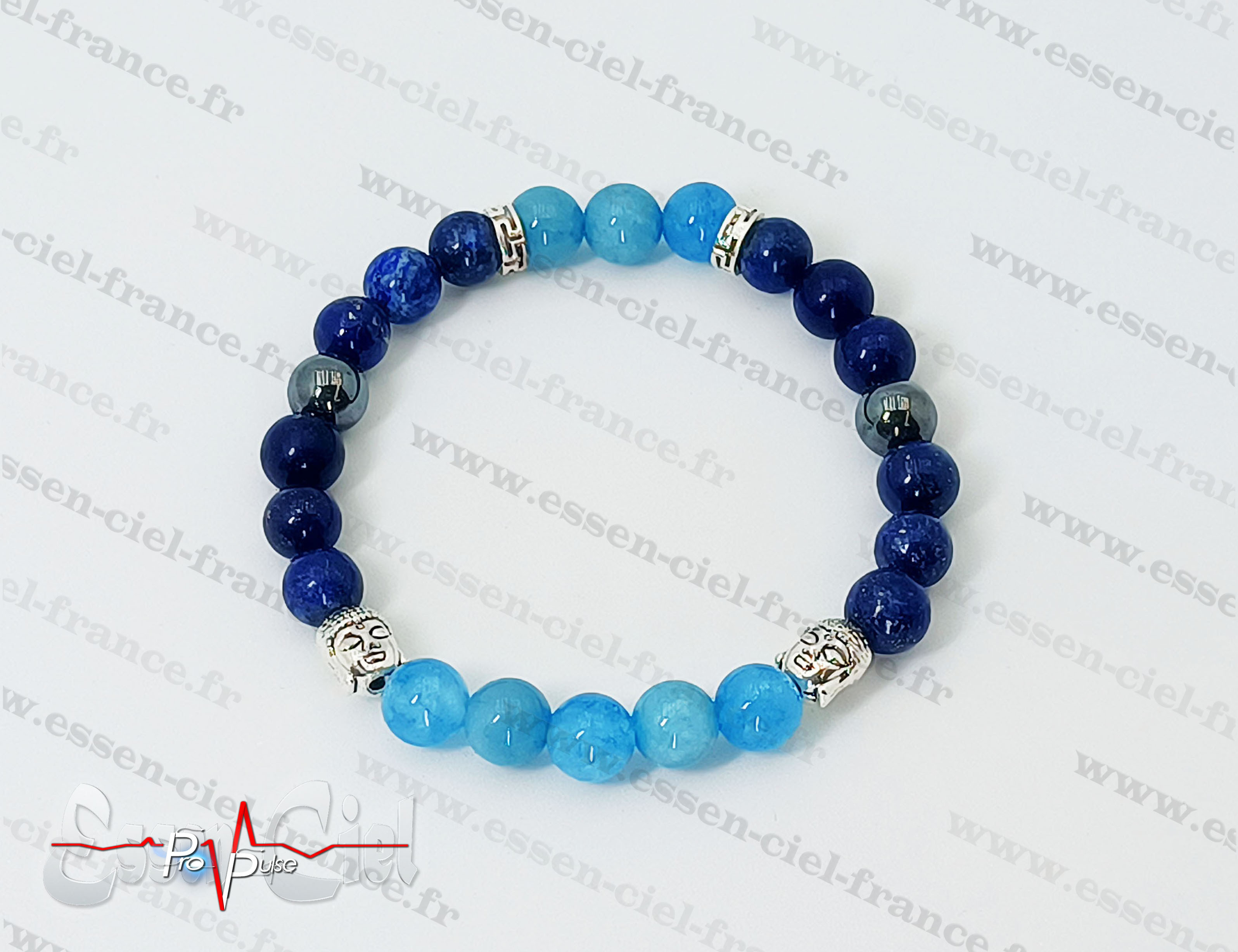 BRACELET LAPIS LAZULI + AIGUE MARINE + MAGNÉTITE