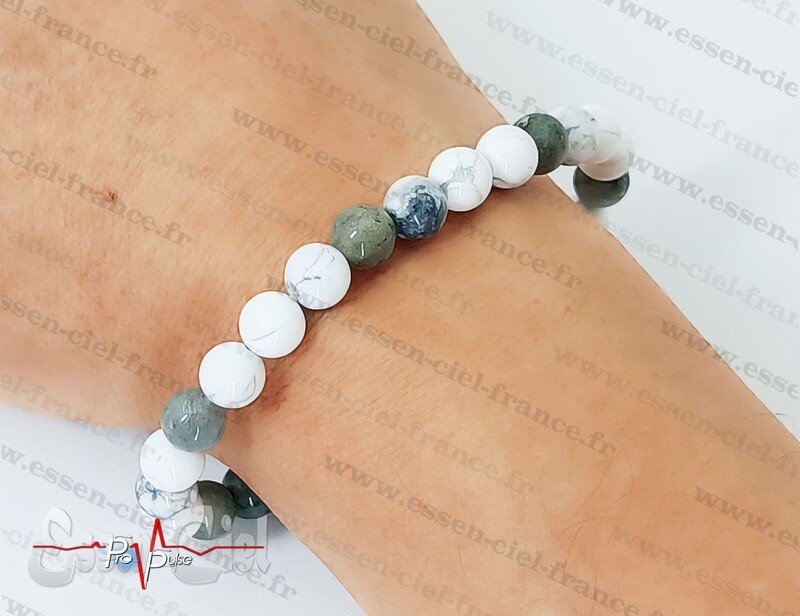 BRACELET HOWLITE + LABRADORITE "Stress / Enracinement / paix"