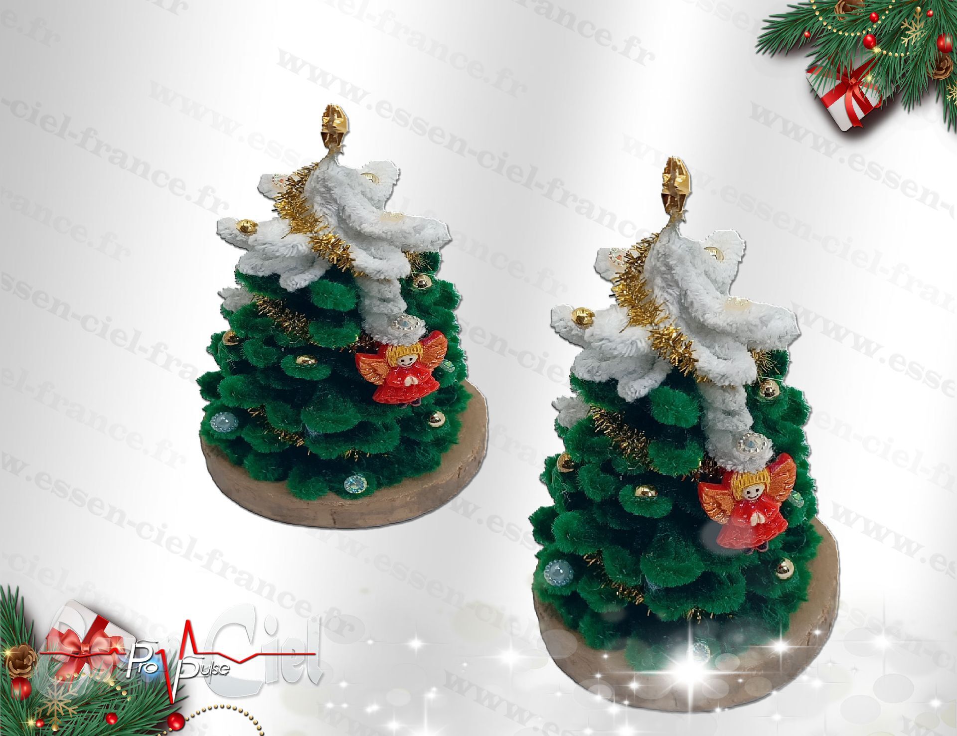 SAPIN DE NOËL DÉCORATIF VERT - 15cm