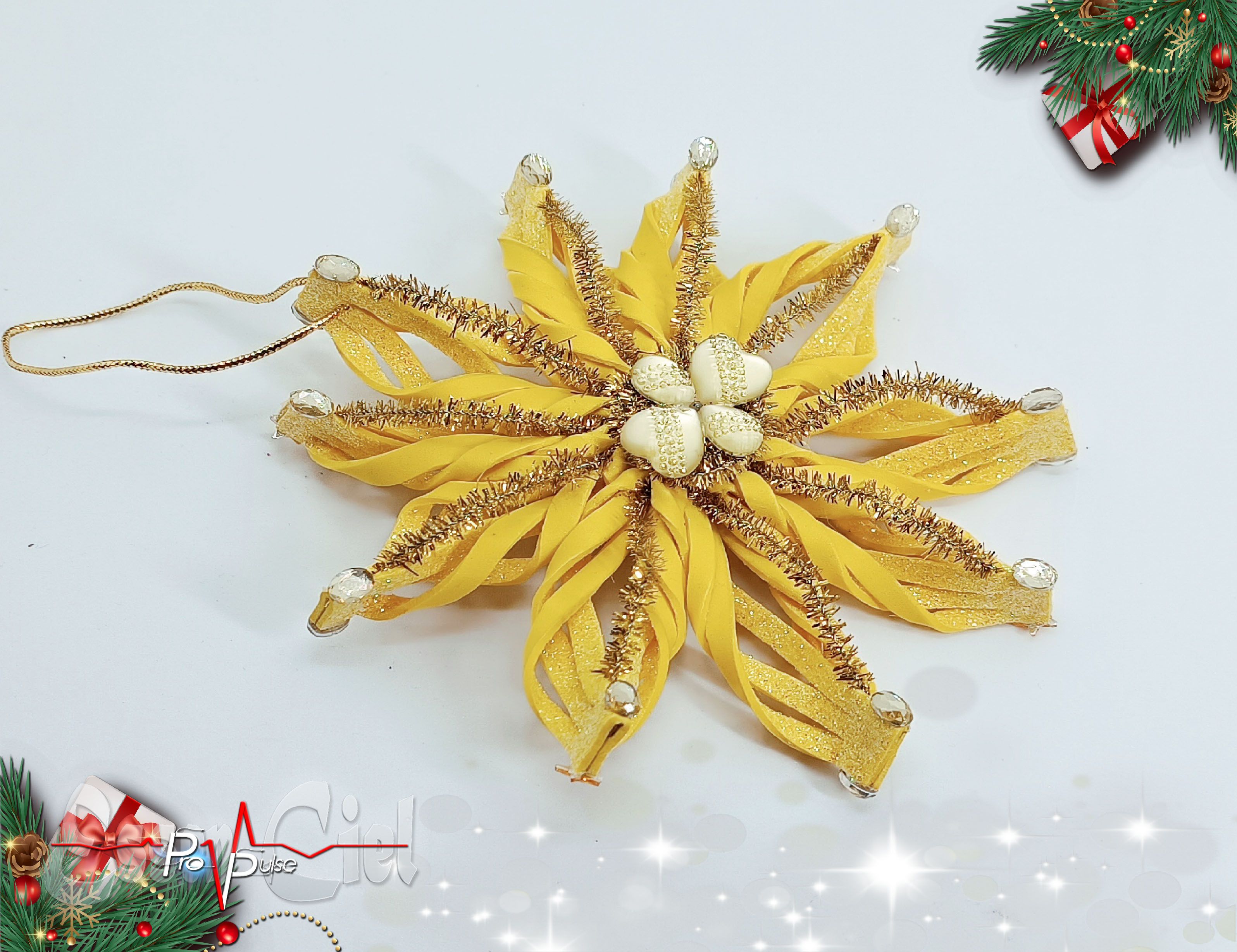 ETOILE A SUSPENDRE STRASS DE NOËL - 12cm