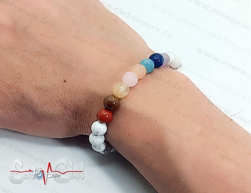 BRACELET 8 CHAKRAS + HOWLITE