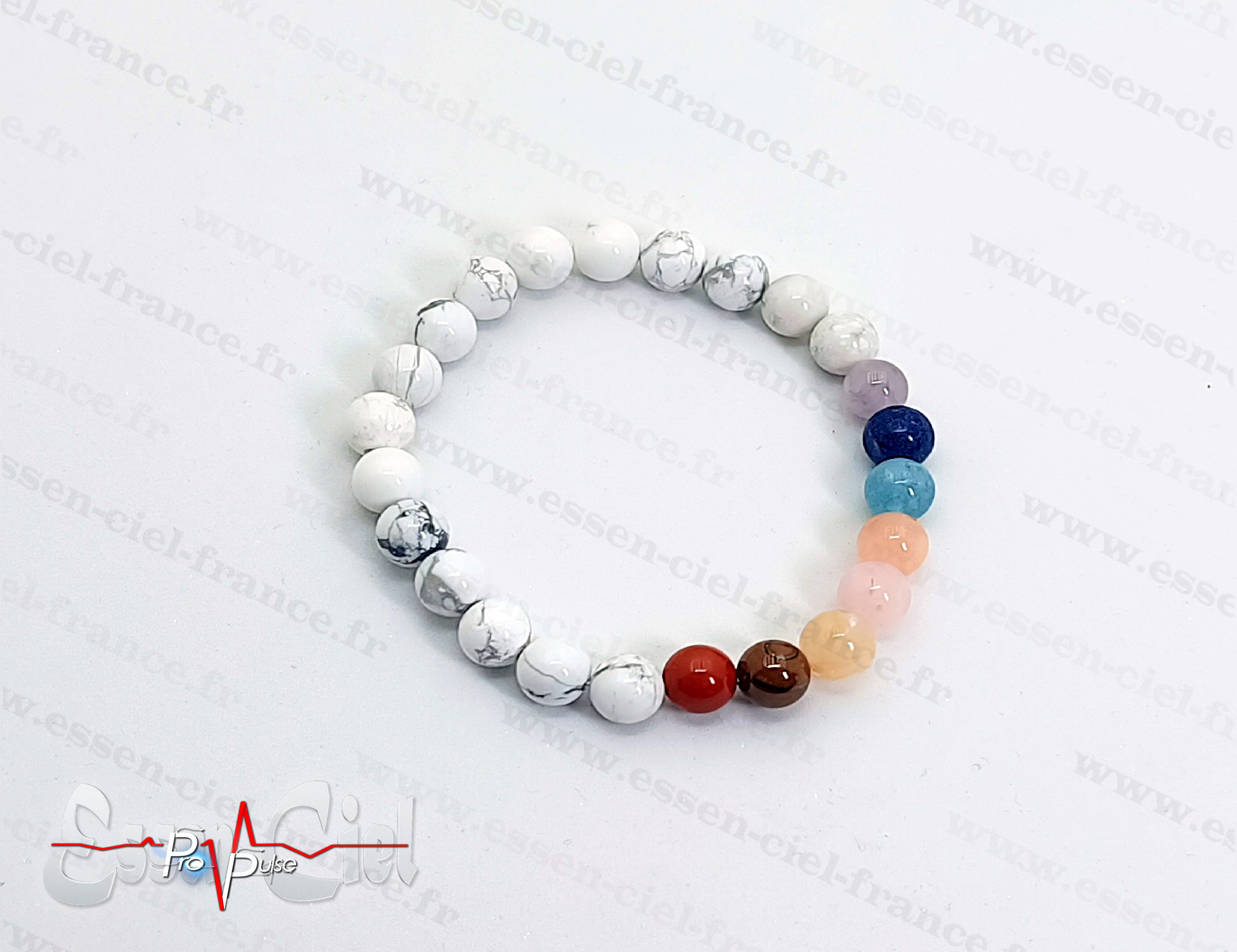 Bracelet 8 Chakras + Howlite