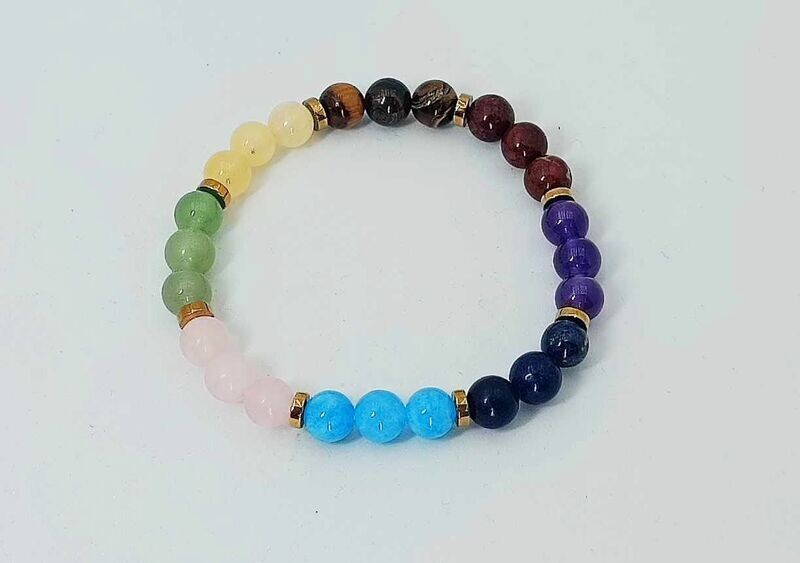 Bracelets Minéraux Chakras-Elastique
