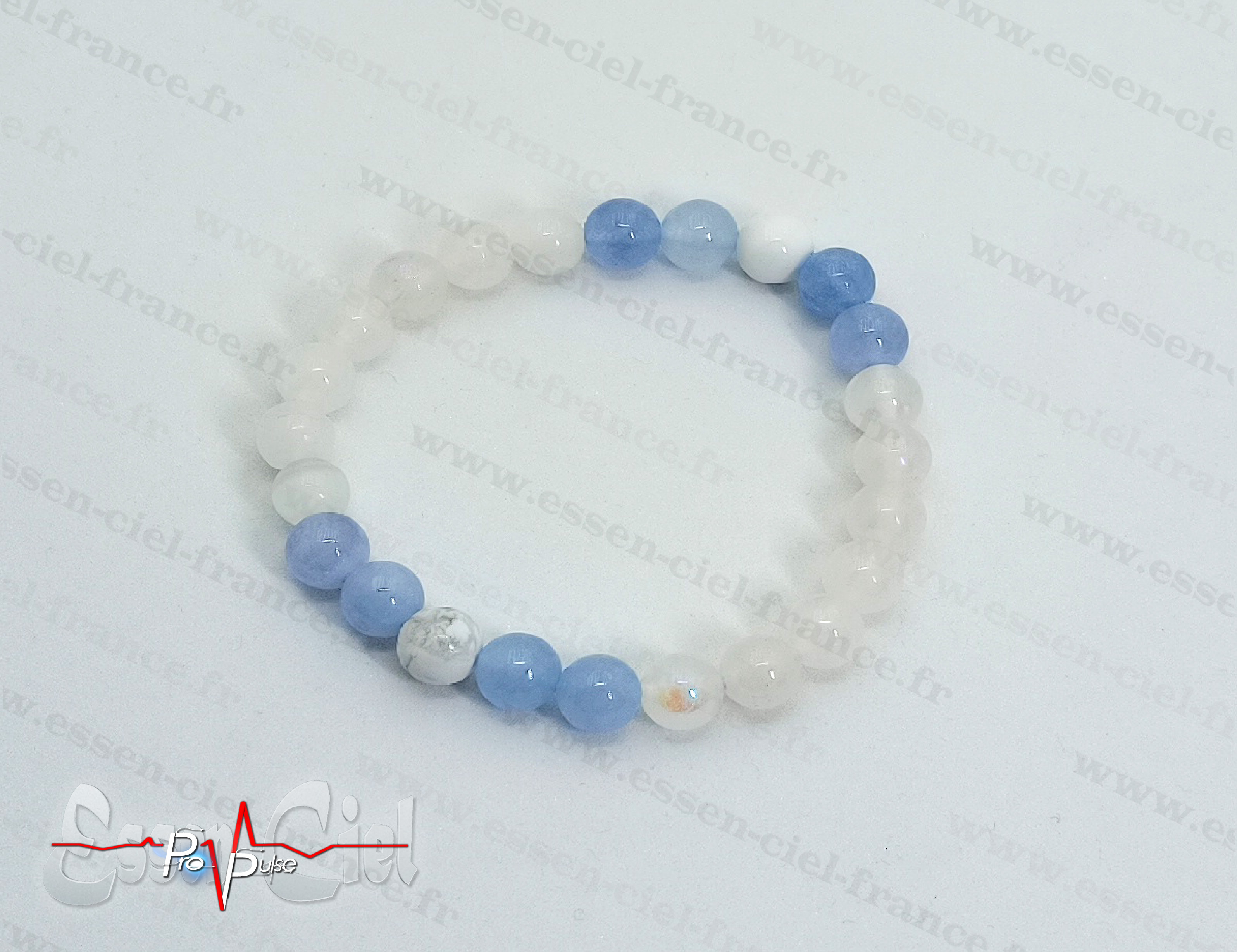 BRACELET PIERRE DE LUNE + AIGUE MARINE