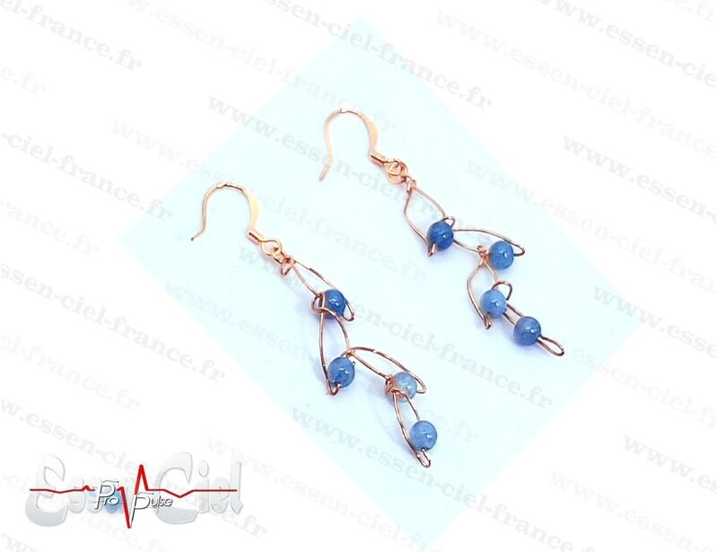 BOUCLES D'OREILLES FEUILLE - Plaqué Or - Aigue Marie