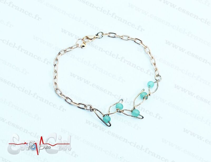 BRACELET FEUILLE - Plaqué Or - Aventurine