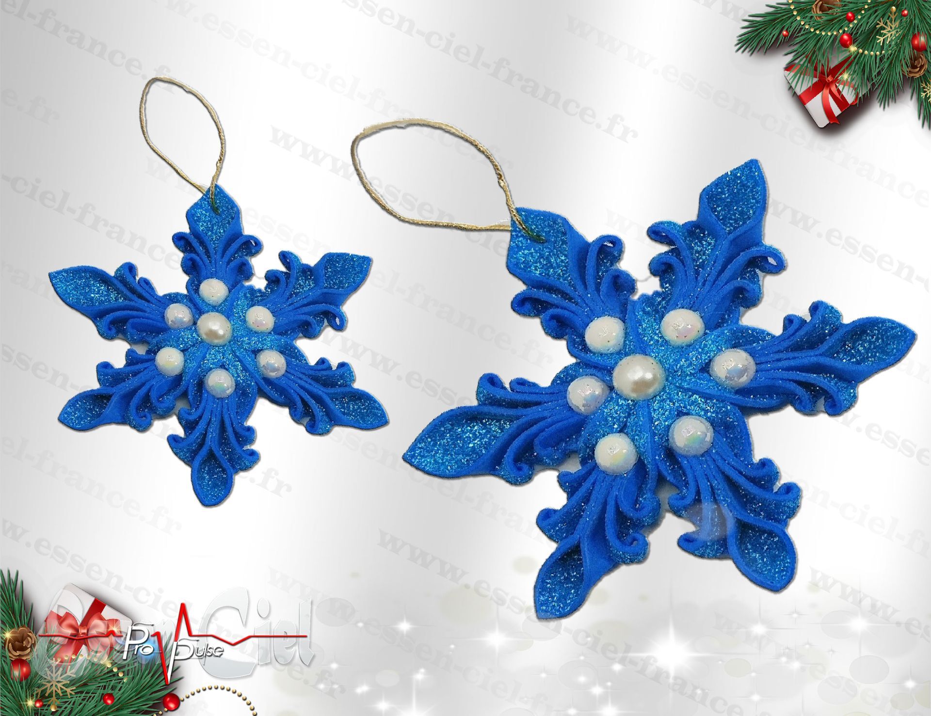 Suspension ÉTOILE DE NOËL - BLEU CLAIR - 12cm