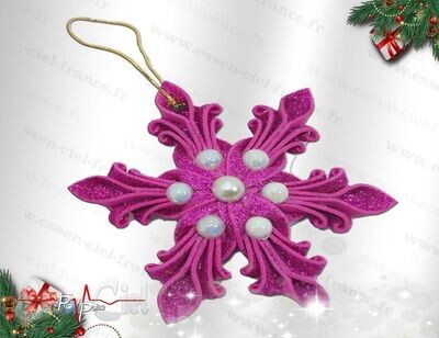 Suspension ÉTOILE DE NOËL - ROSE CLAIR - 12cm Suspension ÉTOILE DE NOËL - ROSE CLAIR - 12cm