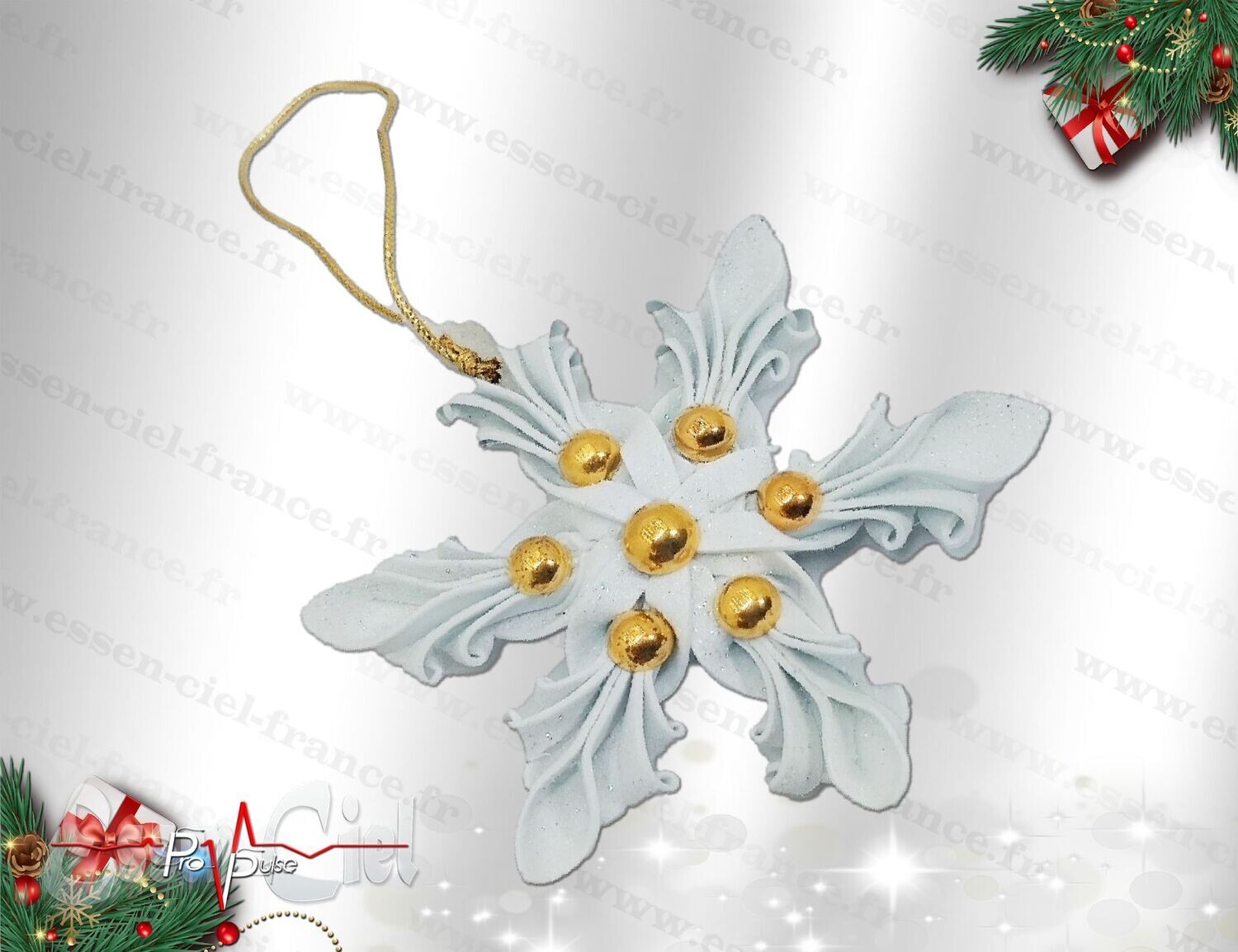 Suspension ÉTOILE DE NOËL - BLANCHE - 12cm