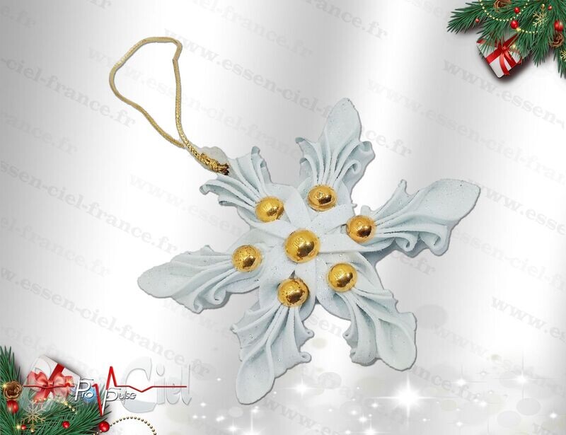 Suspension ÉTOILE DE NOËL - BLANCHE - 12cm Suspension ÉTOILE DE NOËL - BLANCHE - 12cm