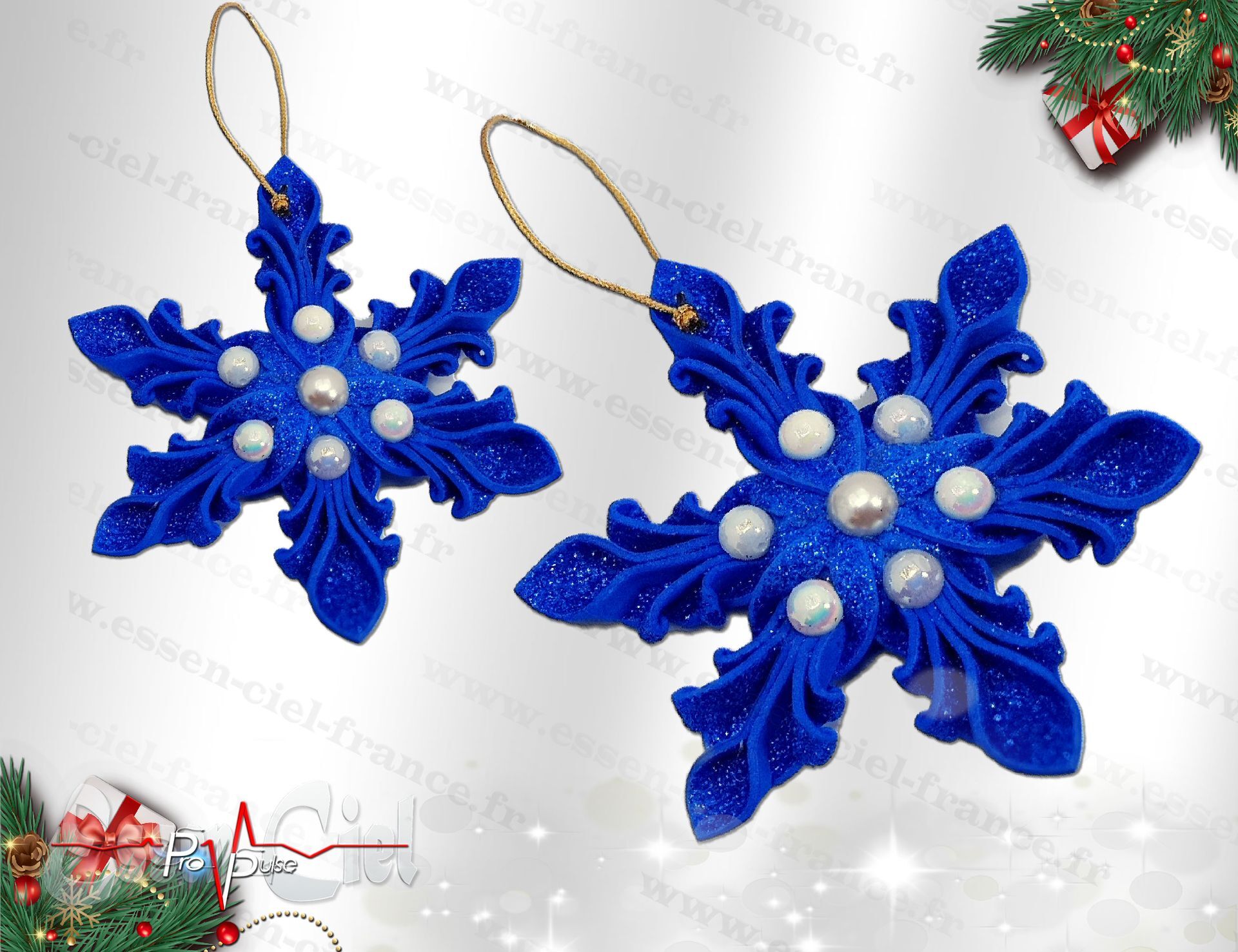Suspension ÉTOILE DE NOËL - BLEU FONCE - 12cm