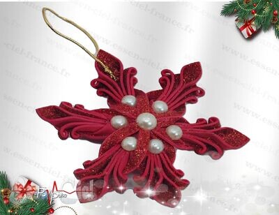 Suspension ÉTOILE DE NOËL - ROUGE FONCÉ - 12cm Suspension ÉTOILE DE NOËL - ROUGE FONCÉ - 12cm