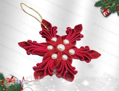 Suspension ÉTOILE DE NOËL - ROUGE CLAIR - 12cm Suspension ÉTOILE DE NOËL - ROUGE CLAIR - 12cm