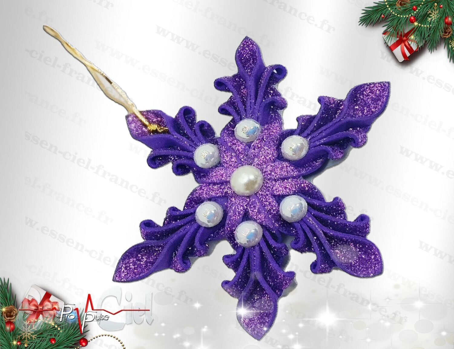 Suspension ÉTOILE DE NOËL - VIOLETTE - 12cm