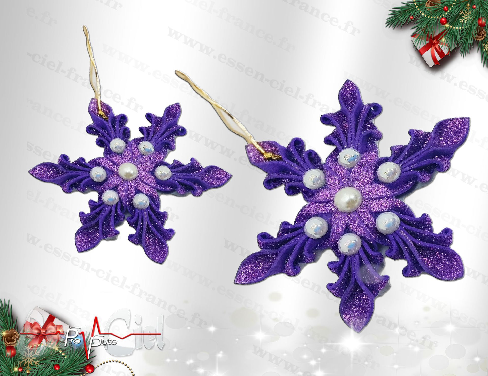 Suspension ÉTOILE DE NOËL - VIOLETTE - 12cm