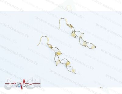 LIQUIDATION FIN DE SERIE -BOUCLES D'OREILLES FEUILLE - Plaqué Or - Citrine LIQUIDATION FIN DE SERIE -BOUCLES D'OREILLES FEUILLE - Plaqué Or - Citrine