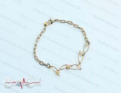 BRACELET FEUILLE - Plaqué Or - Citrine