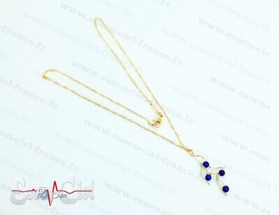 LIQUIDATION FIN DE SERIE - COLLIER FEUILLE - Plaqué Or - Lapis Lazuli LIQUIDATION FIN DE SERIE - COLLIER FEUILLE - Plaqué Or - Lapis Lazuli
