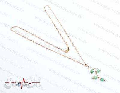 LIQUIDATION FIN DE SERIE - COLLIER FEUILLE - Plaqué Or - Aventurine LIQUIDATION FIN DE SERIE - COLLIER FEUILLE - Plaqué Or - Aventurine