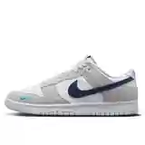 Nike Dunk Low White Grey Navy Aqua Mini Swoosh