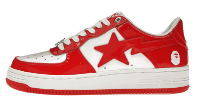 A Bathing Ape Bape Sta Patent Leather White Red (2023)