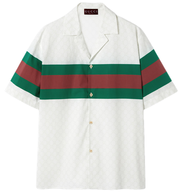 Gucci Camicia in Cotone con motivo GG e Web