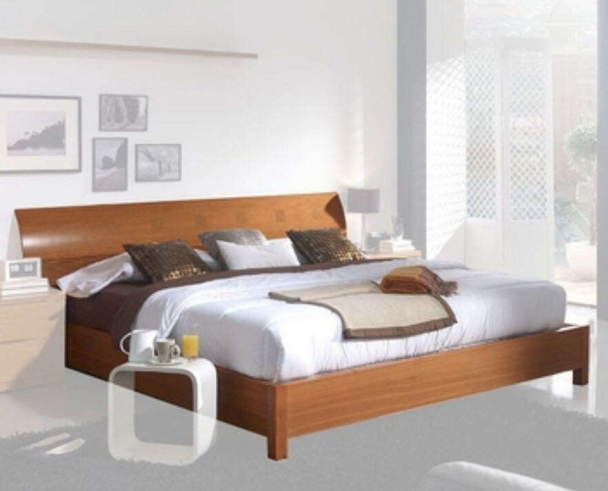 Modern Platform Bed and 2 NIGHT ST in Light Cherry,MADE IM SPAIN
