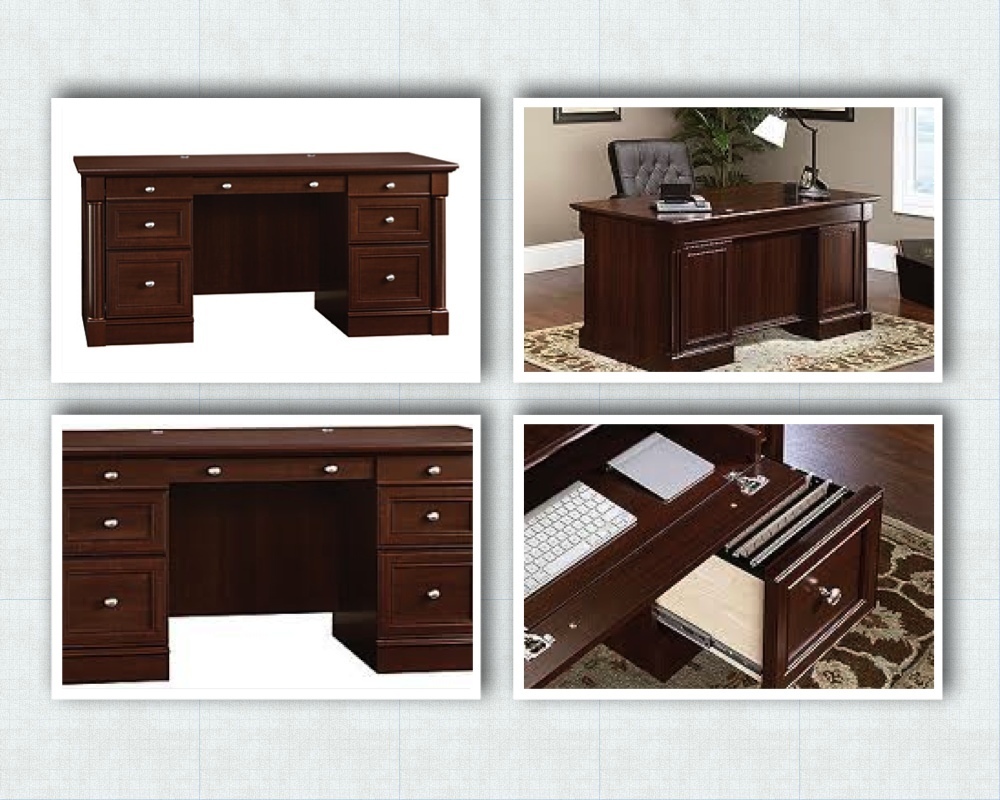 DESK Palladia Executive Desk, Cherry