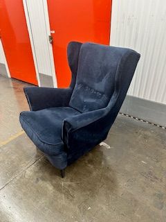 CHAIR, WING CHAIR,NAVY BLUE, NEW IN PLASTIK
