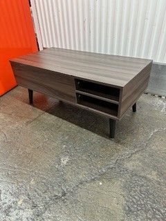 COFFEE TABLE WITH UNDER TOP STORAGE, GREY